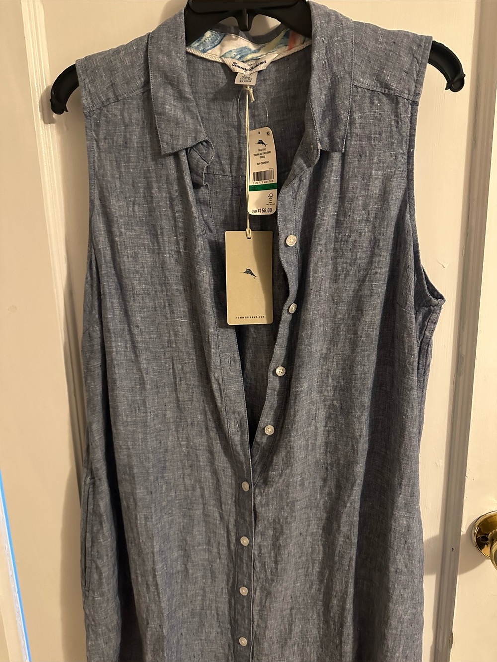 Tommy Bahama Sleeveless linen dress in Light Blue - Picture 2 of 4